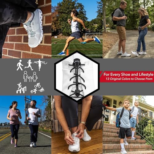 Image of Lock Laces - Elastic No Tie Shoelaces 1 Size Fits All for Kids Adults Tieless Shoe Laces Tennis Shoes Sneakers