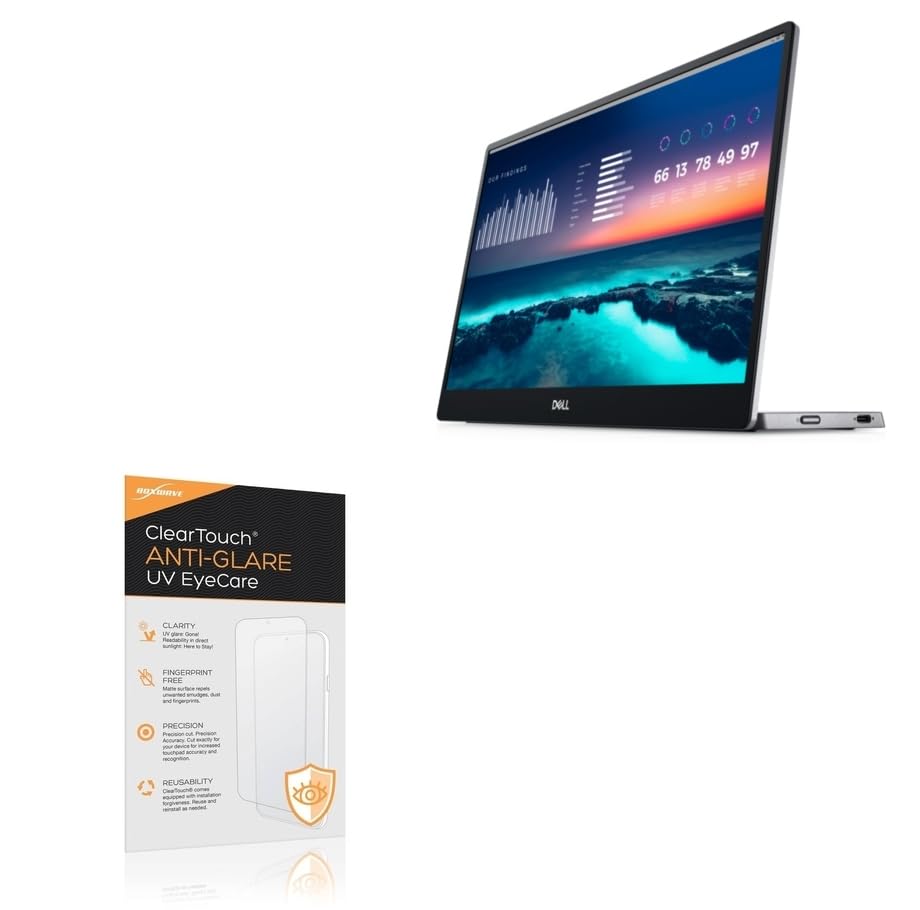 BoxWave Screen Protector Compatible With Dell 14 Portable Monitor (C1422H) - ClearTouch Anti-Glare Anti-UV EyeCare (2-Pack), Filters out Harmful Blue Light Reduce Fatigue