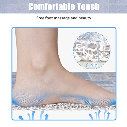 Shower Mat Bath Mat Non Slip Anti Mould Bathroom Bath Mat for Inside Bath Soft PVC Loofah Shower Mat for Inside Shower with Excellent Permeability - Image 2