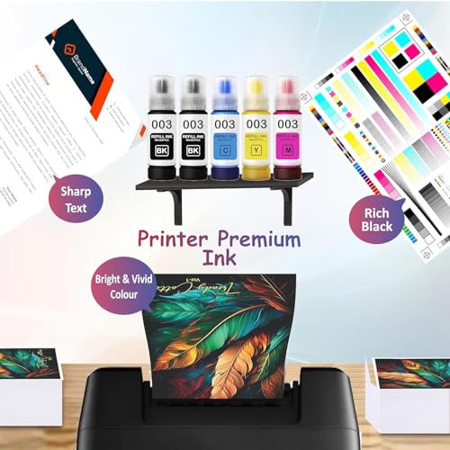 Image of Duplex DTC 003 Ink Compatible for Epson L3250, L3260, L5290, L3210, L3256, L3150, L3215, L3216, L5190, L3200, L3251, L3252, L3110, L3151, L3152, L3156, L3211, L3212 Printer (003 Black Ink 4 Pcs)