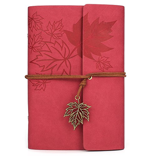 Cuaderno de escribir de cuero de MALEDEN, cuaderno de espiral clásico, recargable, diario de bocetos regalo con diario de viaje sin forro para escribir para niñas y niños