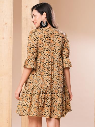 Image of Globus Women Ethnic Dresses (3641644004 Mustard XL)