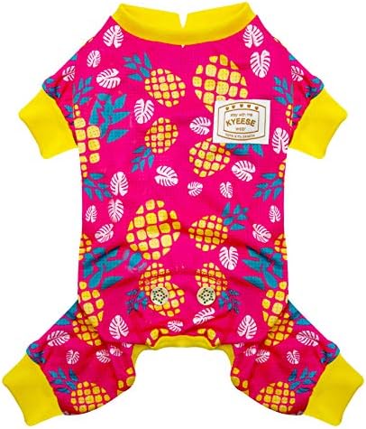 KYEESE Dog Pajamas Lightweight Pineapple Dog Pjs for Small Dogs Cat Pajamas Dog Onesie Great for SummerDoggie Jammies