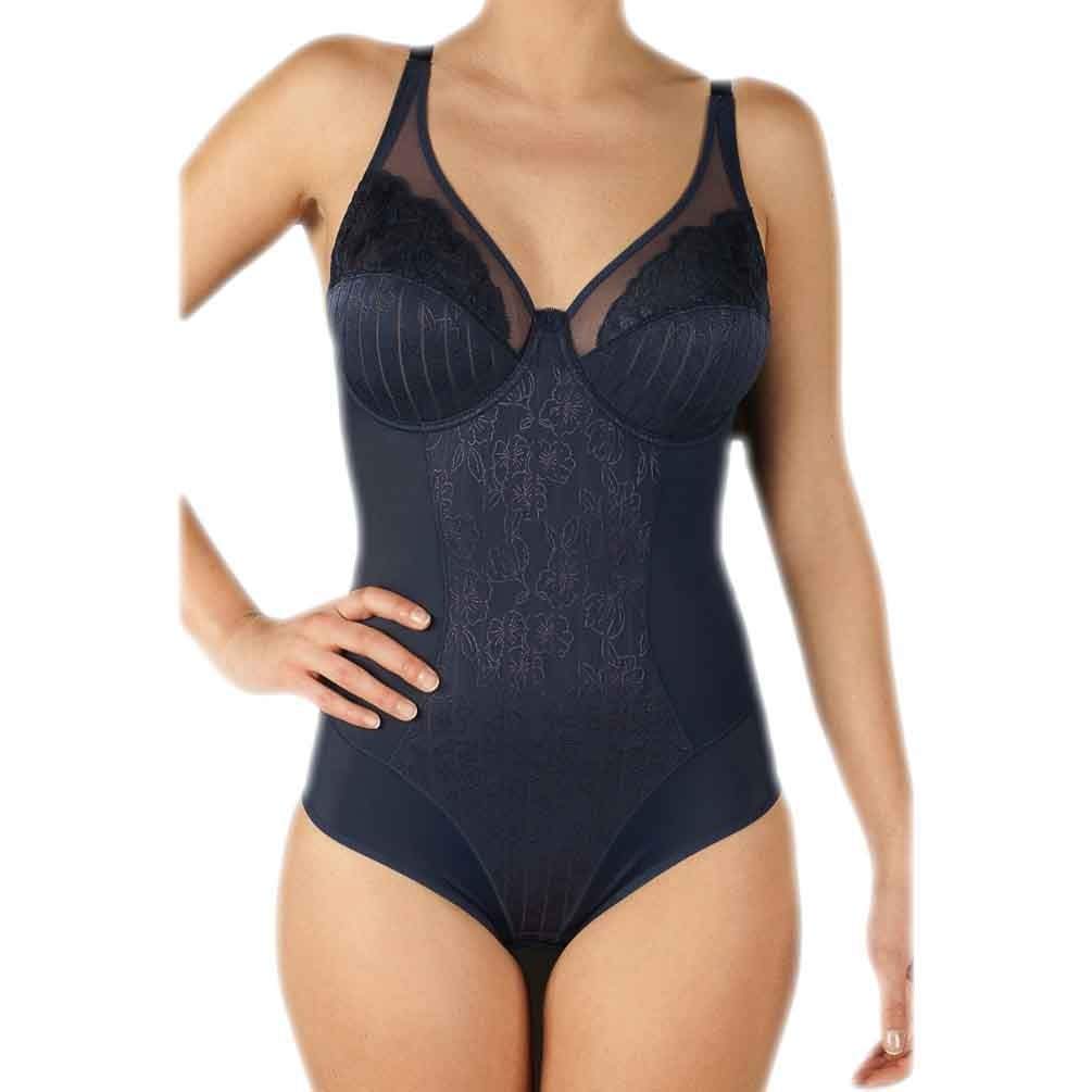 Selene, Body Mujer de Encaje con Motivo Floral, con Aros y Sin Relleno, Colección Mariluz