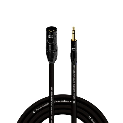 Miniatura 36 de Cable XLR equilibrado macho a TRS de 0.138 in - 75 pies negro - conector de micrófono profesional de 3 pines para altavoces alimentados, interfaz