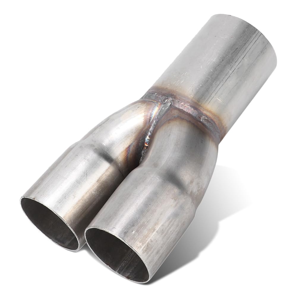 Jeffergarden Tuyau De Silencieux D'échappement De Voiture 63mm/2.5in Entrée Double Sortie En Acier Inoxydable Poli Modification Universelle