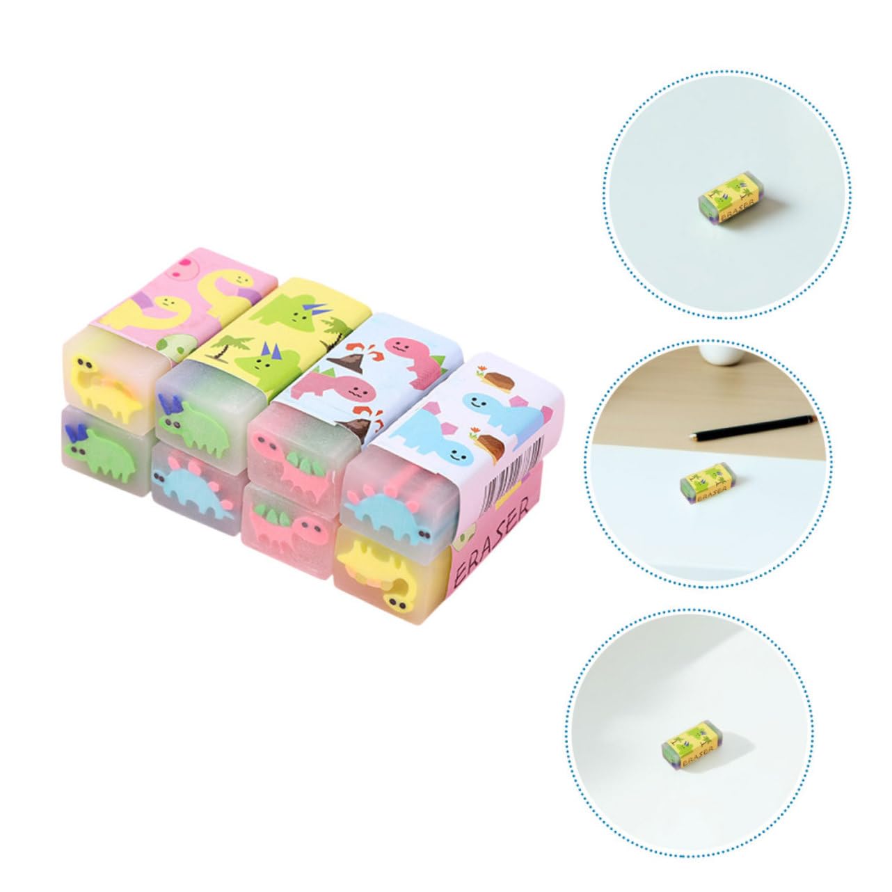 32 pezzi Gomme Dinosauri Colorate per Eraser Multiuso per Studenti con Impugnatura Ergonomica Gomme Cancelleria Divertenti per Scuola e Regali Festa Compleanno