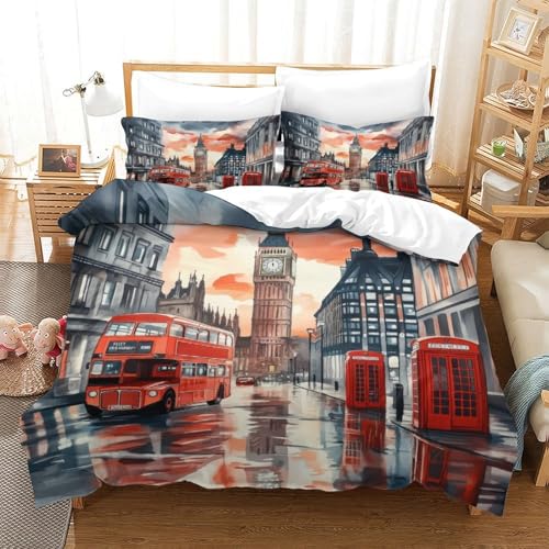 Housse de couette paysage urbain pour décoration chambre ado et adulte - 3
