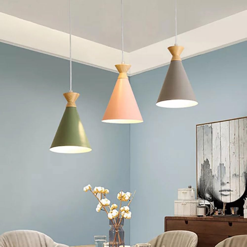 Modern Industrial Style Metal Chandelier, Base Single Head Pendant Lamp, Ceiling Lighting Fixtures, Living Room Dining Balcony Decoration Hanging Light(Dark)