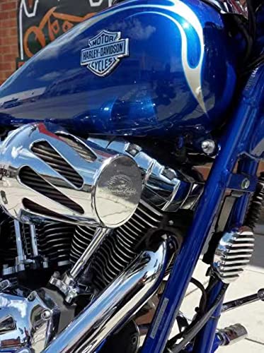 Image of Gas Fuel Tank Emblems Nameplates Decal Badges Medallions Logos Signs Compatible for Harley-Davidson Softail R FXCWC Rocker C 62381-08 62382-08