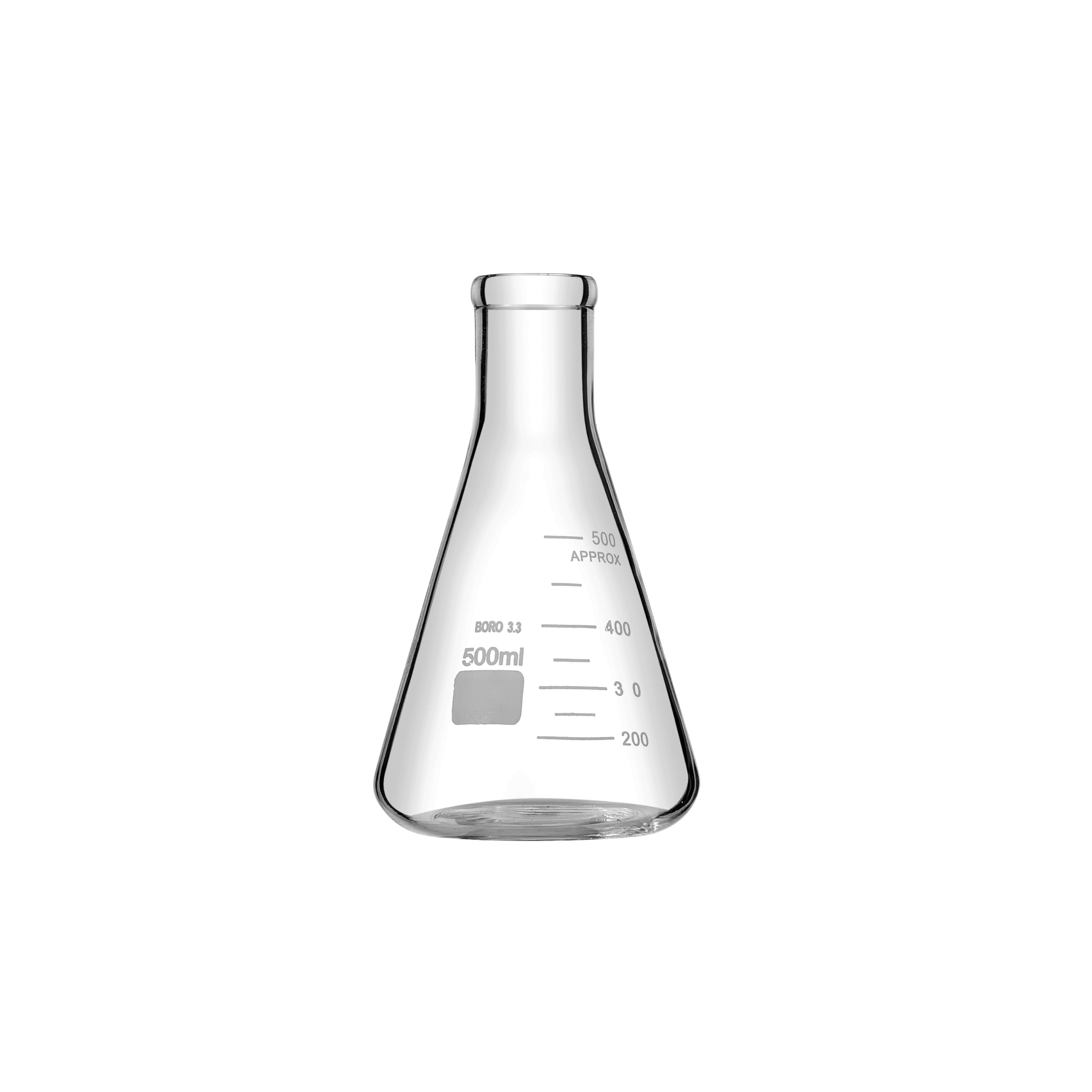 Termo Erlenmeyer cónico graduado de vidrio borosilicato 3.3 para laboratorio (500ml+1000ml)