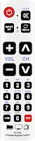 A-TV2 Controle remoto universal de TV com botão grande compatível com Vizio Panasonic Sanyo Samsung Toshiba Hisense Sony Philips Haier LG Sansui Sylvania Element Polaroid Emerson Dynex Insignia TV