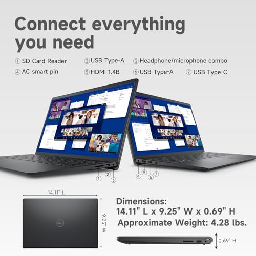 Image of Dell 15 Touchscreen Business Laptop, Intel 10-Core i7-1355U, 15.6 FHD 220nits Display, 32GB RAM & 1TB SSD, Windows 11 Pro, AI Copilot