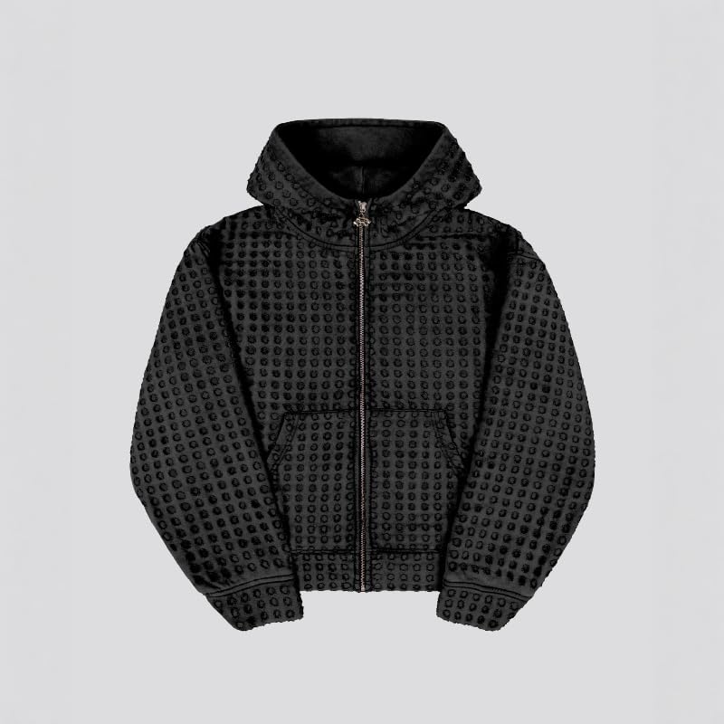 Men' Gothic Hoodie Retro eyelets Hooded sweatshirt Y2K zip up Hoodie Grunge Hooded Sweatshirt Harajuku clothes2