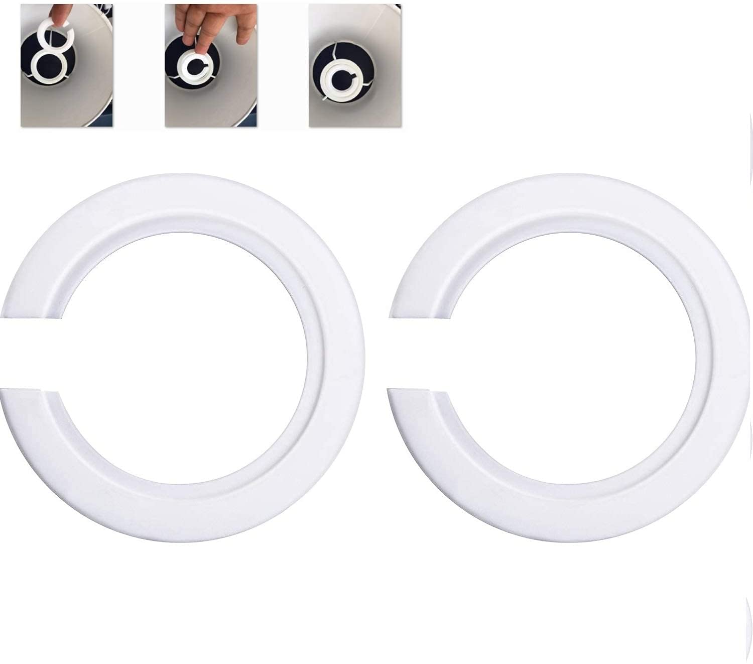 Doooitlight 2 Pack E27 to E14 Lamp shade Ring Converter，42mm To 29mm To Support Lamp Shade with Duplex Ring Fitting， Plastic Lamp Shade Reducer Rings