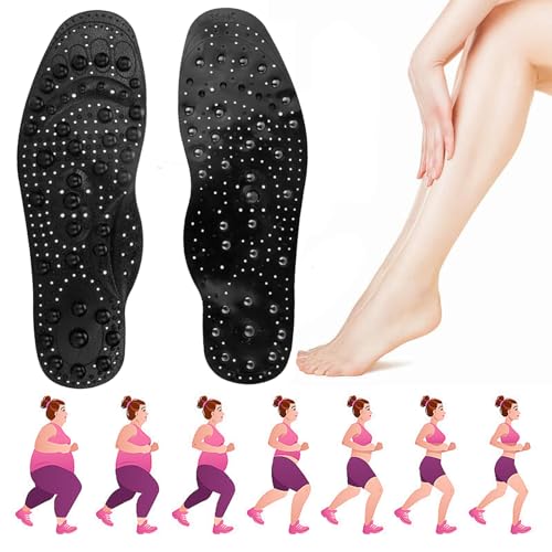 Plantillas Adelgazar Magnéticas, 1 Par (68 Imanes Naturales) Masaje Pies Reflexologia Podal Acupresión Plantilla Fascitis Plantar, Mejora la Circulación Sanguínea (41 46)