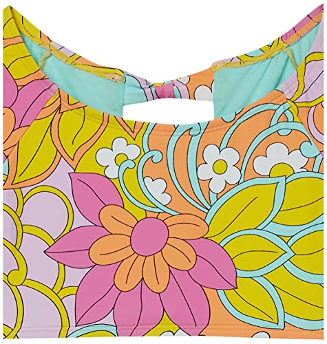 Image of Hobie Girls' Cap Sleeve Bralette Bikini Top & High Waist Bottom Swimsuit Set