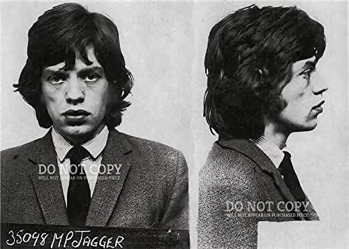 Photo de Mick Jagger Mugshot 25,4 x 35,6 cm – Killer 1967 Mug Shot Portrait – Photo Poster Impression