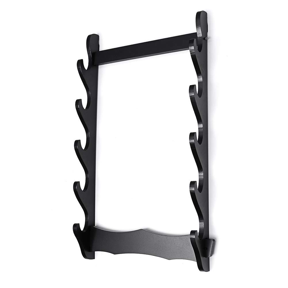 JIZHU Sword Holder Wall Mount Samurai Sword Display Hanger Simple Style Support Holder Sword Weapon Rack,5tier