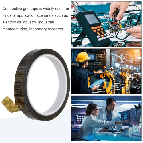 Image of PATIKIL Antistatic Tape, 2.36 Mil Thick, 9 /16 Inch x 39 Yards Conductive Adhesive Grid ESD Tape for Circuit Board Laptop Mobile Phone Communication Electronics Parts Black /Yellow