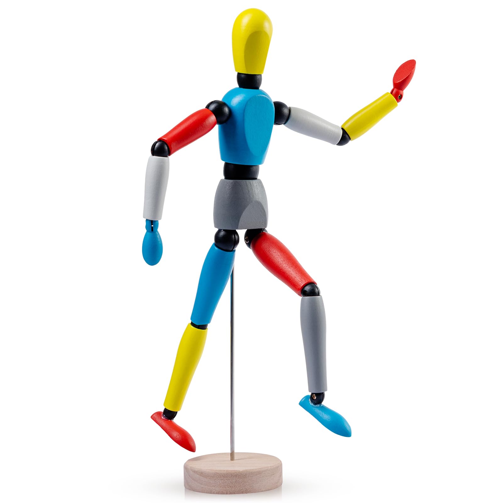 COOZEE 30 cm Modell Puppe Gliederpuppe, Männlich aus Holz, Flexibler Mannequin, Holzpuppe zum Zeichnen Für Anfänger, Profis und Künstler, Mehrere Farben