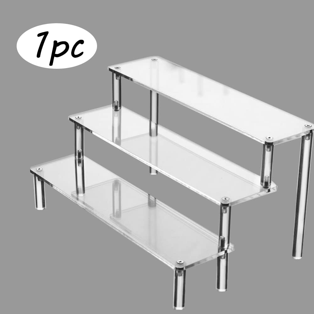 Set 3 Alzate Display In Acrilico Trasparente - Scaffali Per Vetrina, 3 Misure Diverse - Foto 4