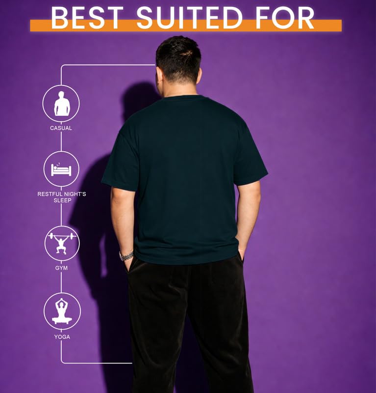 Image of Sleepynuts Men's Everyday Wear Crew Neck Regular Fit T-Shirt | Half Sleeve Solid Plain Casual T-Shirt for Men | Soft Breathable Fabric |