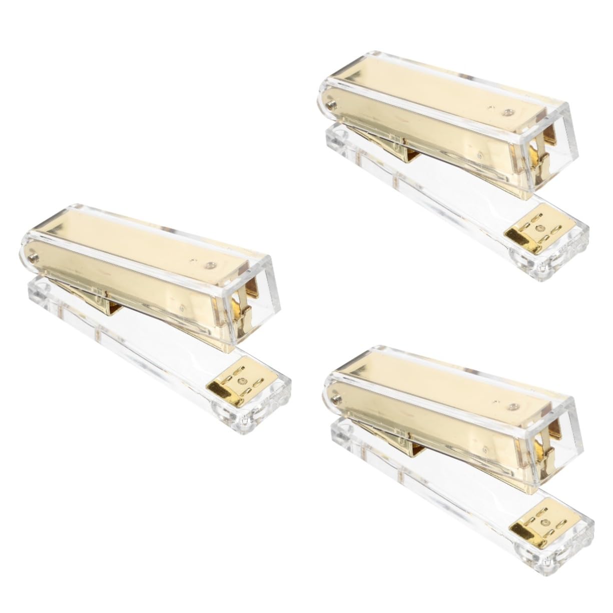 Operitacx 3 Pezzi Cucitrice Trasparente Cucitrice Pesante Continizioni Perscitari Distributore Di Nastro Adesivo a Braccio Ufficio Macchina Laminatore Golden Acrilico