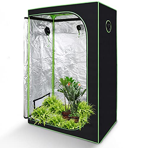 EINFEBEN Grow Zelt, Grow Tent 120x60x180cm Growbox, Growschrank für Homegrow, Indoor Anbauzelt, Growroom, Lichtdicht und Wasserdicht Pflanzzelt, Zuchtzelt Schwarz Grün