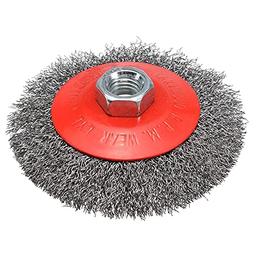 Brosse biseautée en fil d'acier M14x2 HHRFCS 100mm pour meuleuse d'angle