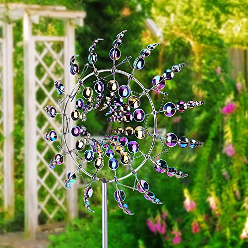 Magical Windmill Metal Wind Spinner Outdoor - Kinetic Wind Sculptures & Spinners 3D Wind Spinner Wind Powered Wind Art For Yard Patio Colorful Wind Spinner #TOP3