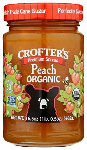 Crofter's Premium Peach Spread Organic 16.5 oz (Pack of 6)
