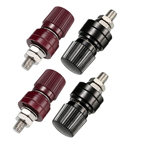 uxcell 4 Pcs Terminal Binding Post M6 Threaded Diameter JR2068 Black and Red