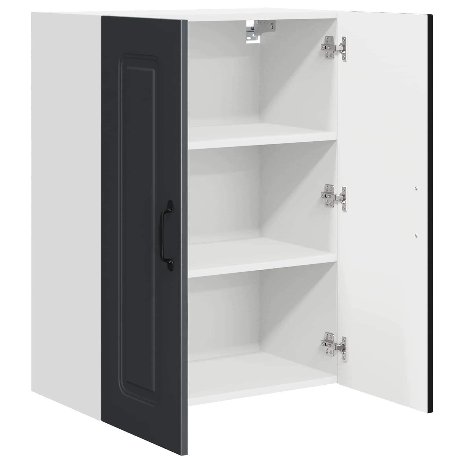 Mueble de Cocina Kalmar Negro 60 x 31 x 80 cm, Gabinete de Cocina Rectangular Moderno