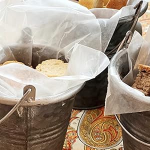 WHW Whole House Worlds Farmhouse Metal Planter or Flower Pots, 3 Piece Set, Galvanized Zinc, Bucket with Handle, Country Style, 6 Inches Nesting, Corrugated Details WHW Whole House Worlds Farmhouse Metal Planter or Flower Pots 3 Piece Set Galvanized Zinc Bucket with Handle Country Style 6 Inches Nesting Corrugated Details