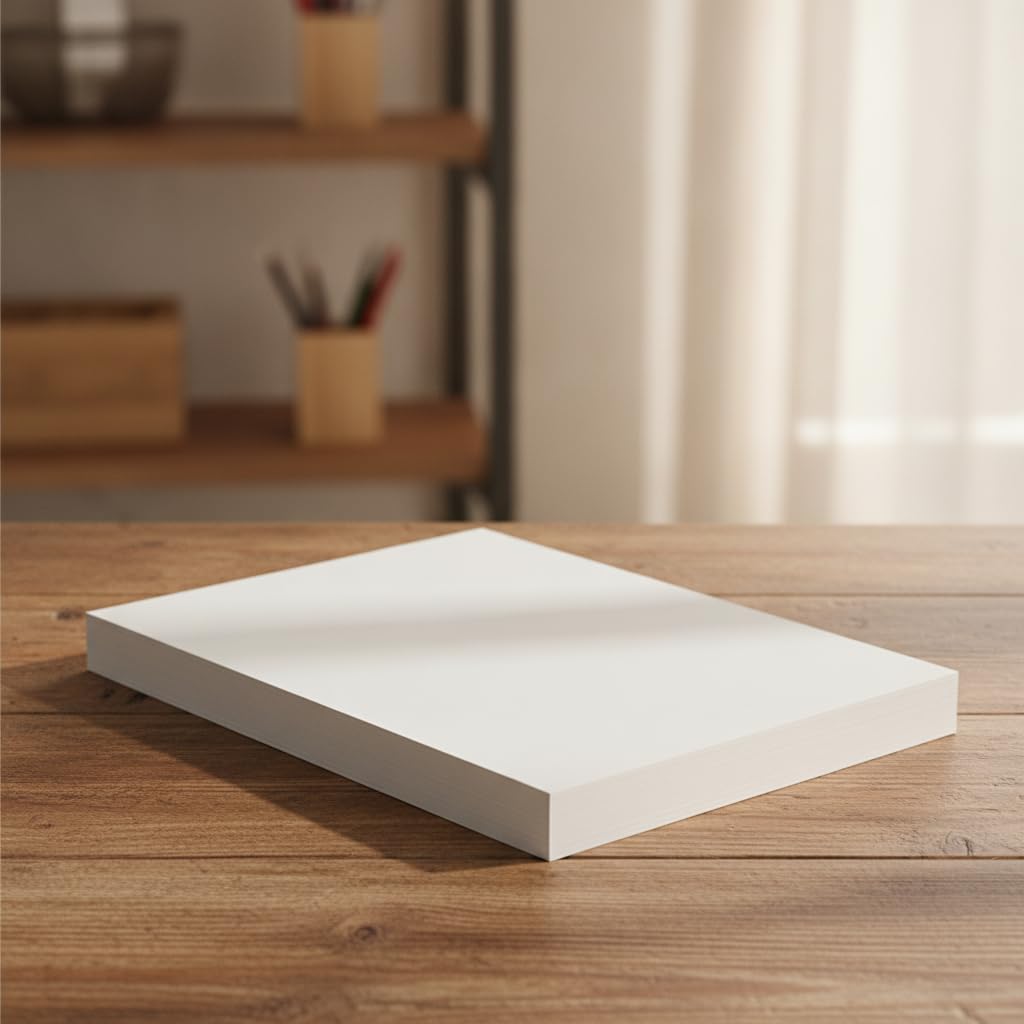 A4 Karton Weiß – Dickes Papier zum Drucken & Basteln | Zeichenblock & Pappe zum Basteln für Kreative, 350 g/m² 8K (39x27 cm) 50 Blatt