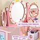 MAGIC SELECT Kinder-Schminktisch aus Holz mit Hocker und Schubladen. Schminktisch Set und Stuhl für Mädchen mit Zubehör und Klappspiegel ab 3 Jahren