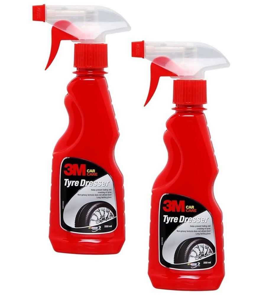 3M Auto Specialty Tyre Dresser, Long Lasting tyre Gloss, Fading and Crack Prevention (250ml Each, Pack of 2) 3M Auto Specialty Tyre Dresser, Long Lasting tyre Gloss, Fading and Crack Prevention (250ml Each, Pack of 2)