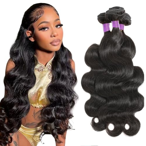 12A Human Hair Bundles 24 26 28 Inch Body Wave 3...
