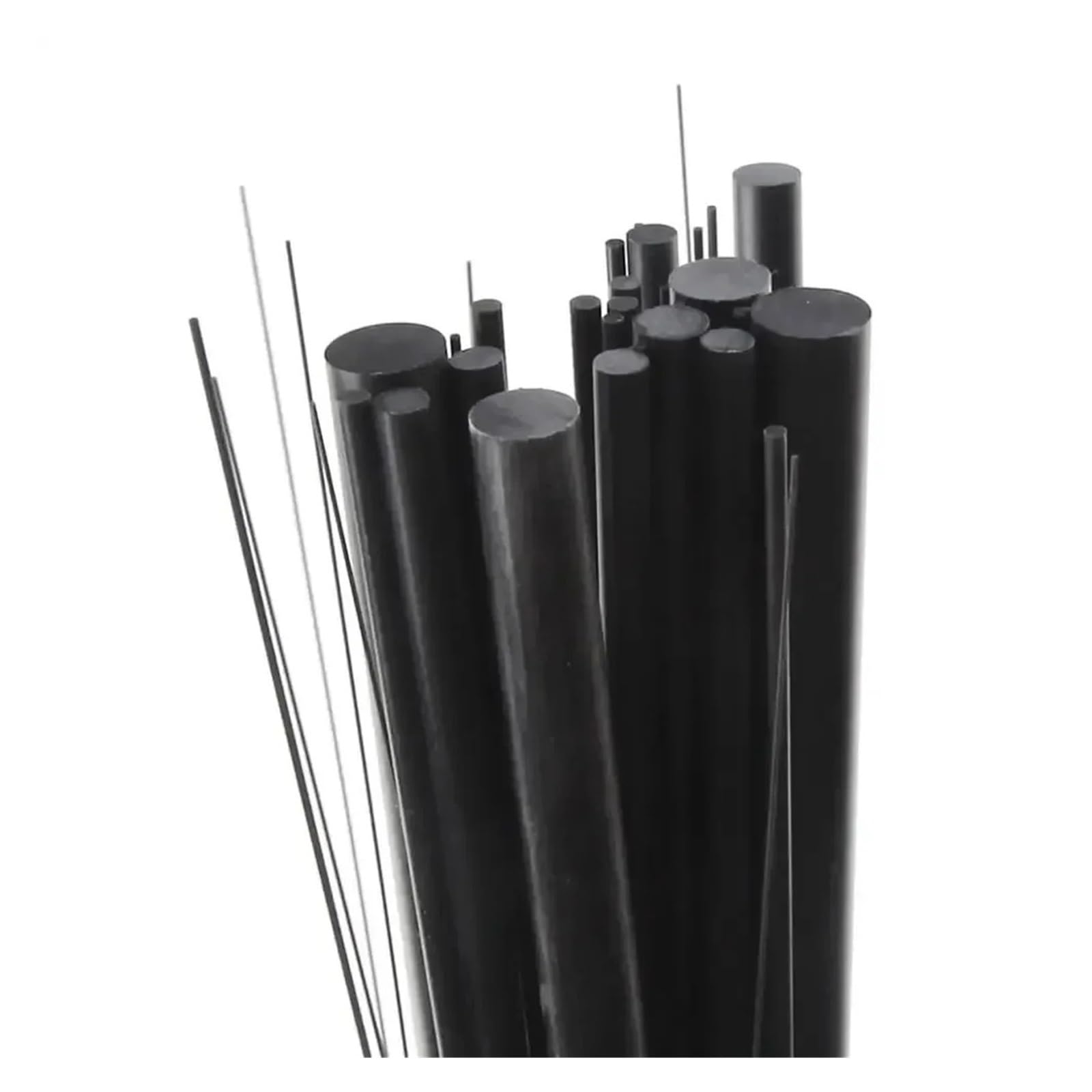 Tige Ronde en Carbone Massif Lot de 10 tiges en Fibre de Carbone, Longueur 500 mm, diamètre 0,5/0,8/1/1,5/2/2,5/3/3,5 mm(4x500mm-10pcs)