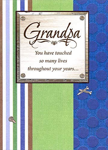 Designer Greetings Touched So Many Lives Sliver Foil Screws Father's Day Card for Grandpa