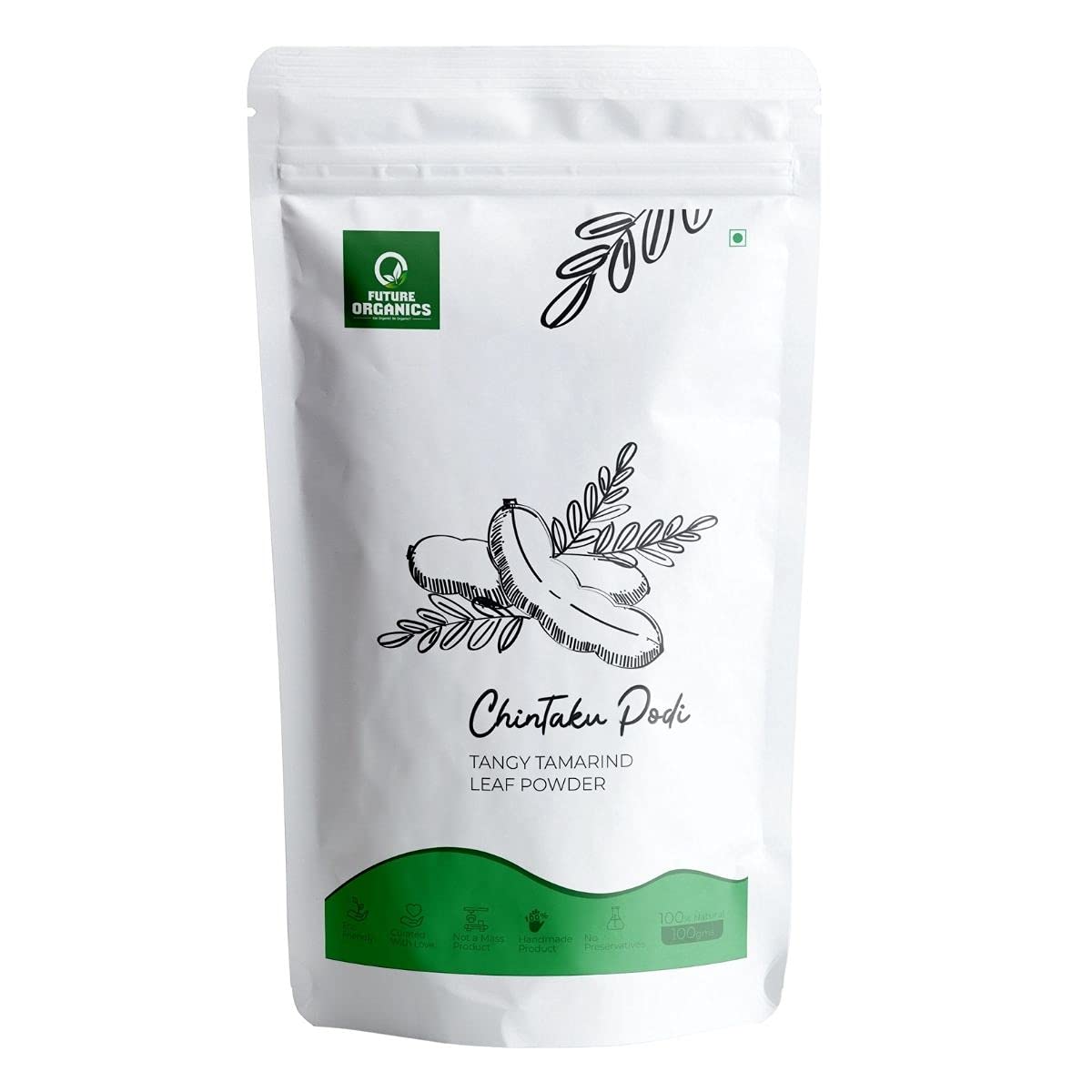 Future Organics Chintakupodi (Tamarind Powder) - Pack of 2 (100Gm Each) | Made with 100% Natural Herbal Ingredients - Dried & Delicious