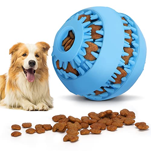 Nobleza Dog Treat Ball Dispenser, Durable Rubber IQ Dog Puzzle Ball for Teeth Cleaning and Teething, Interactive Bouncy Enrichment Food Dispensing Dog Toy for Small Medium Breeds, 2.4*2.2in, Blue Nobleza Dog Treat Ball Dispenser, Durable Rubber IQ Dog Puzzle Ball for Teeth Cleaning and Teething, Interactive Bouncy Enrichment Food Dispensing Dog Toy for Small Medium Breeds, 2.4*2.2in, Blue