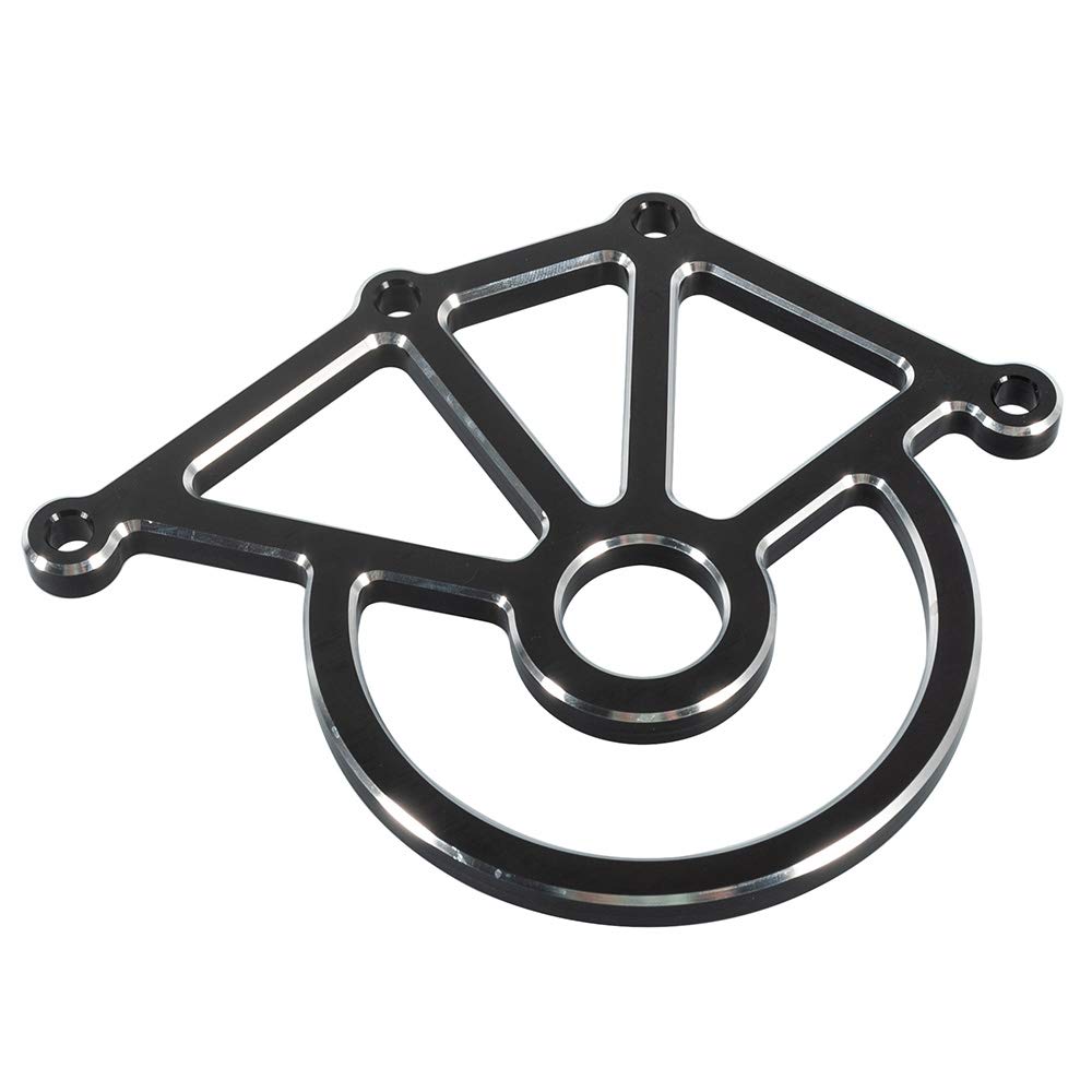 Aluminum Front Sprocket Cover Motorcycle Chain Guard Accessories for Triumph Thruxton 2004-2015 for Bonneville 2001-2006 for Speedmaster 2011-2014 (Black with Chrome Line)