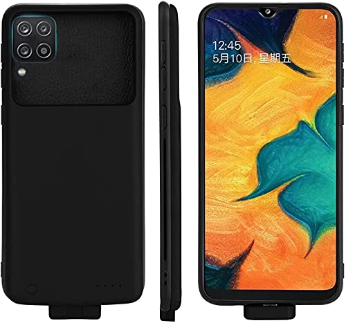 Battery Case for Samsung A12, 5000mAh Rechargeable Extended Backup Battery Charger Case for Samsung Galaxy A12 Portable External Backup Battery Power Bank Charging Case,Black