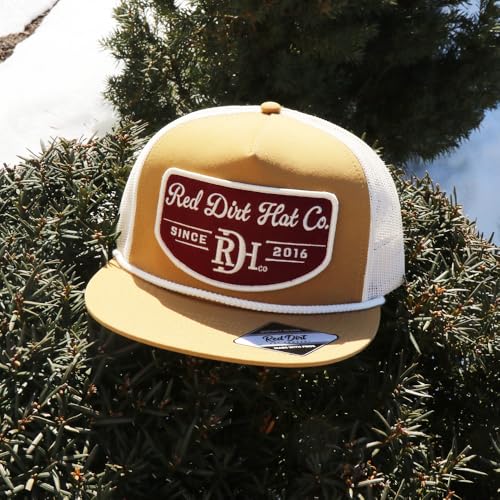 Image of Red Dirt Hat Company Adjustable Snapback Rope Hat - Stylish Snapback Trucker Cap for Men & Women, One Size Fits All (US, Alpha, One Size, Dawn - Brown)