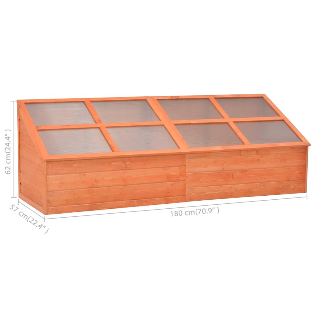 Inspekt drewniany 180 x 57 x 62 cm domek dla roślin | Płyta PC, pokrywa zawiasowa, do warzyw, ziół, kwiatów, łatwy montaż