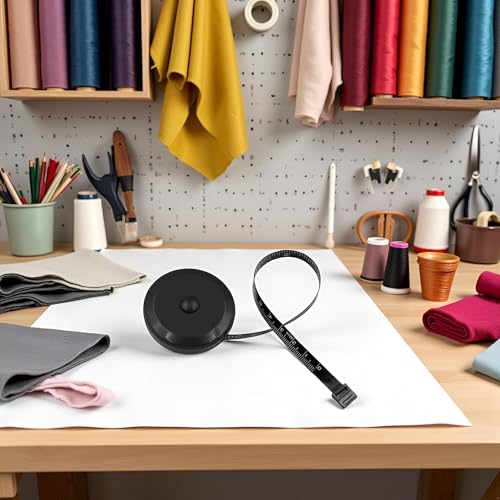 Cinta métrica mini retractable de plástico negro miniatura 5