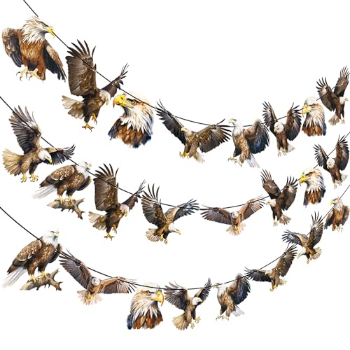 Image of Bald Eagle Banner Eagle Party Decorations Eagle Birthday Party Supplies Bald Eagle Cutout Banners for Fourth of July Patriotic Eagle Party Supplies