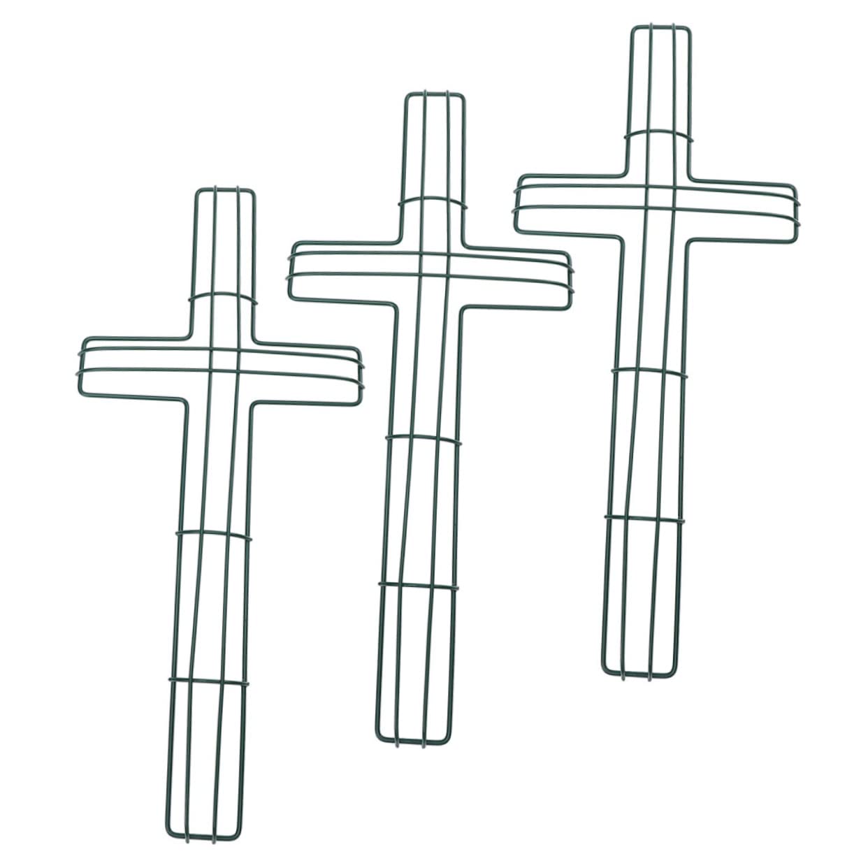 SOLUSTRE 3pcs Metal Cross Wreath Frame Flower Arranging Supplies for DIY Crafts Indoor Outdoor Decoration Smooth Surface for Easy Use for Easter Holiday Displays